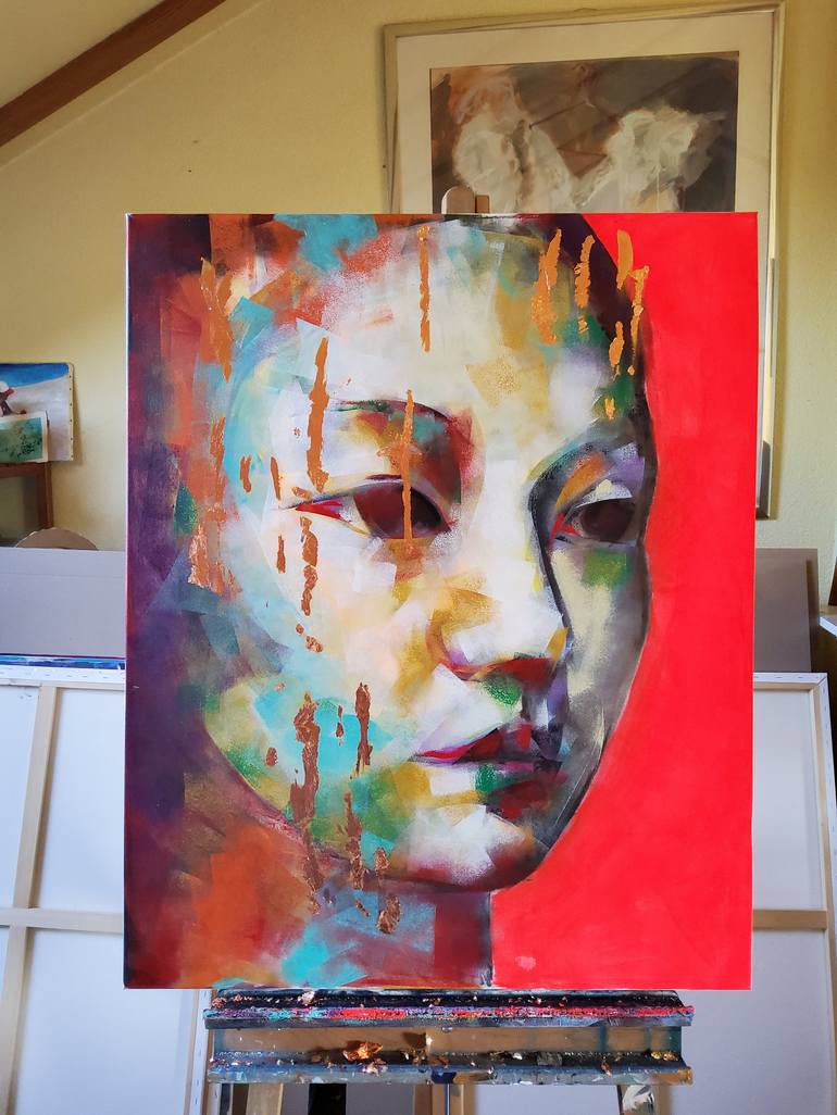 Original Figurative People Painting by marina del pozo