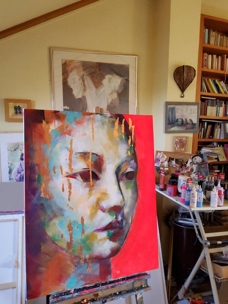 Original Figurative People Painting by marina del pozo