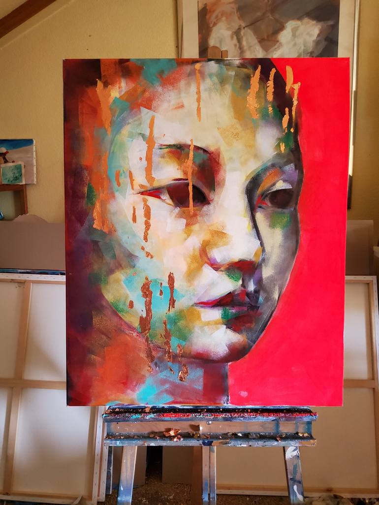 Original Figurative People Painting by marina del pozo
