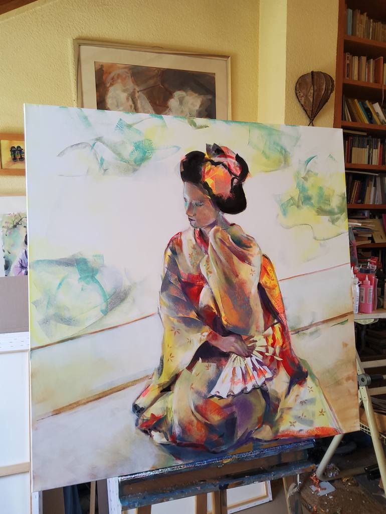 Original Impressionism Women Painting by Marina Del Pozo