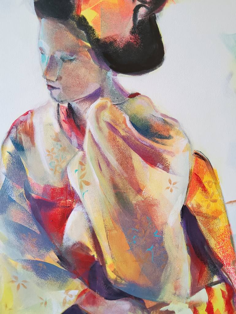 Original Impressionism Women Painting by marina del pozo