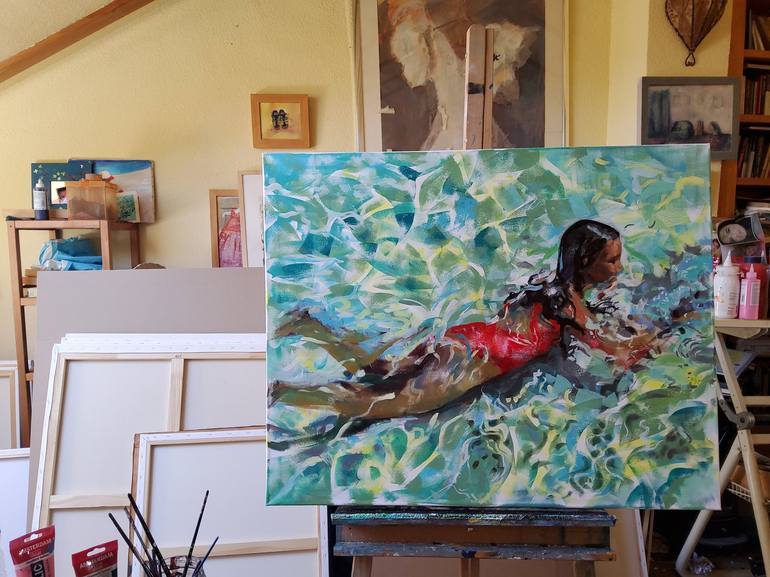 Original Figurative Water Painting by marina del pozo