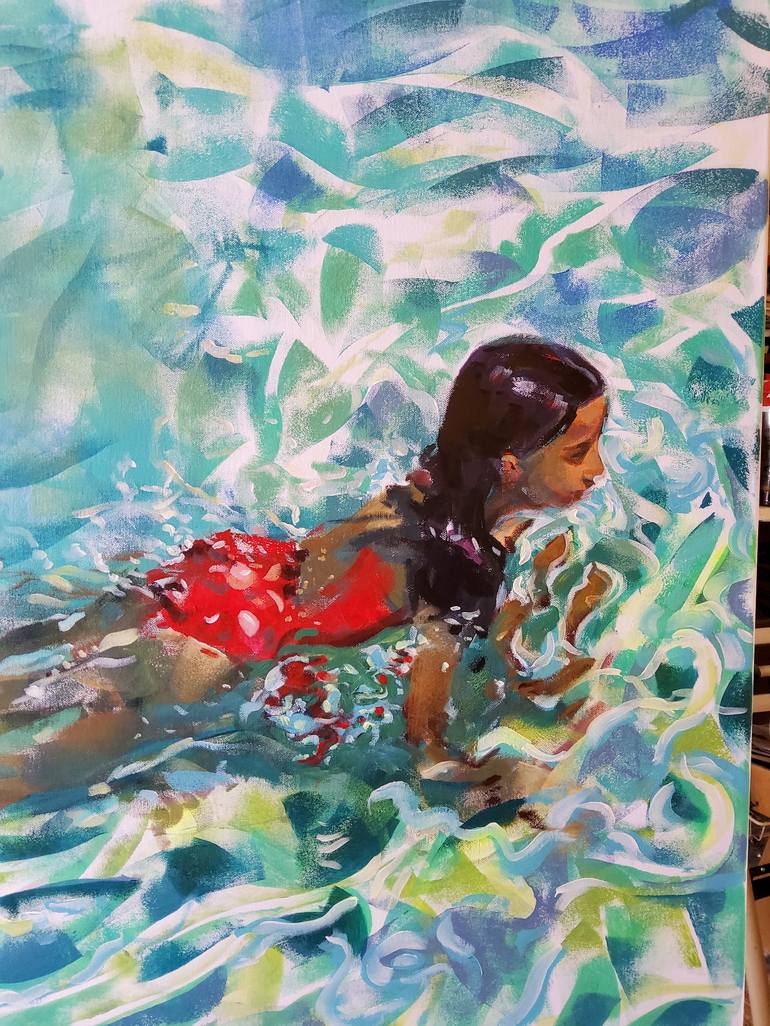 Original Figurative Water Painting by marina del pozo