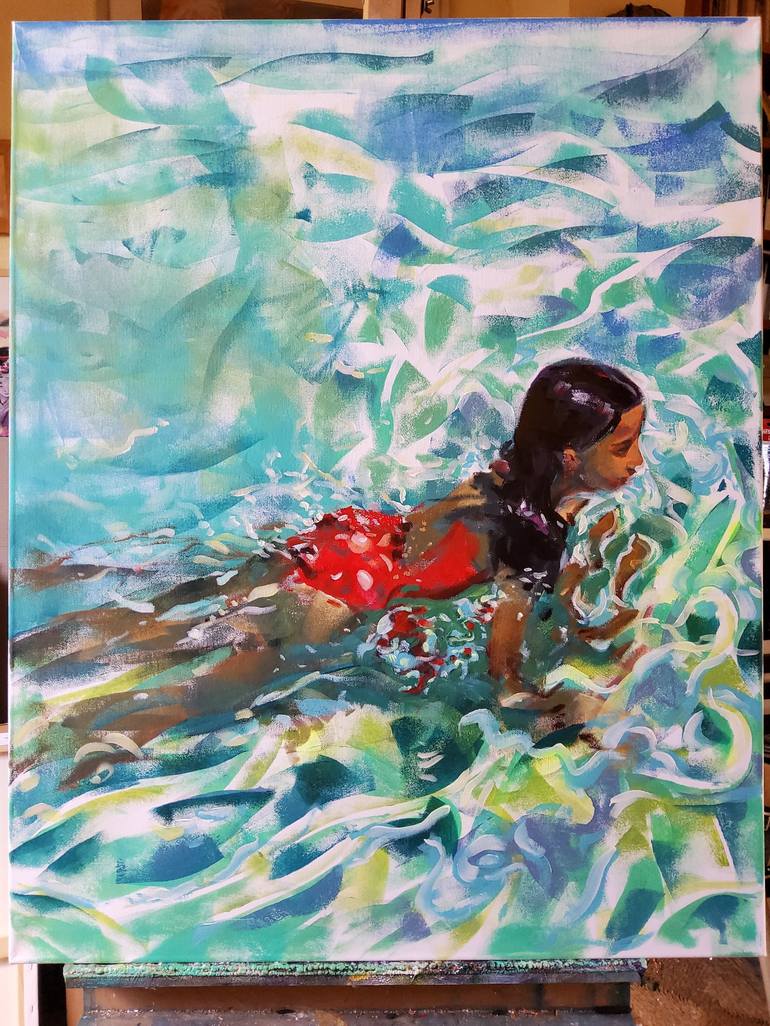 Original Figurative Water Painting by marina del pozo