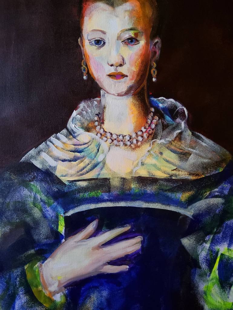 Original Portrait Painting by marina del pozo