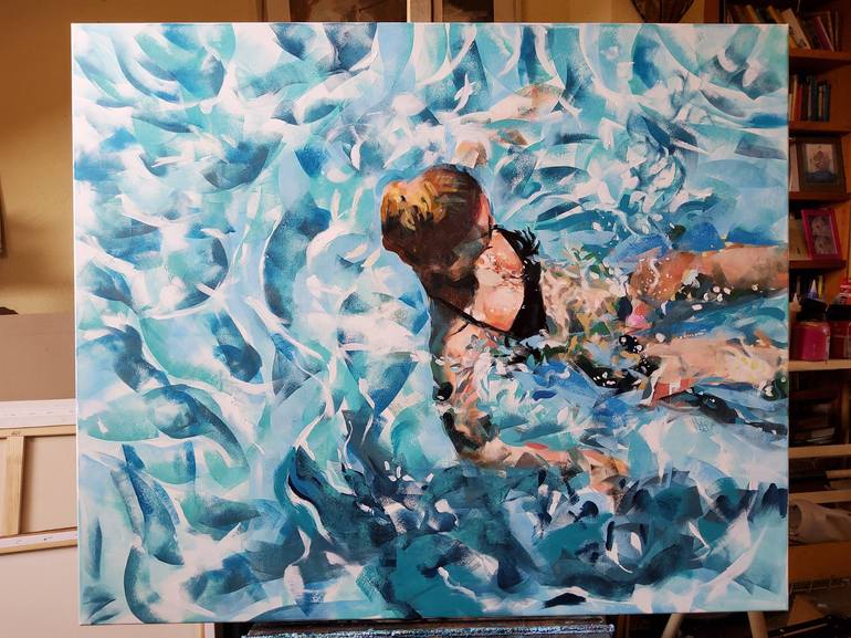 Original Modern Water Painting by marina del pozo
