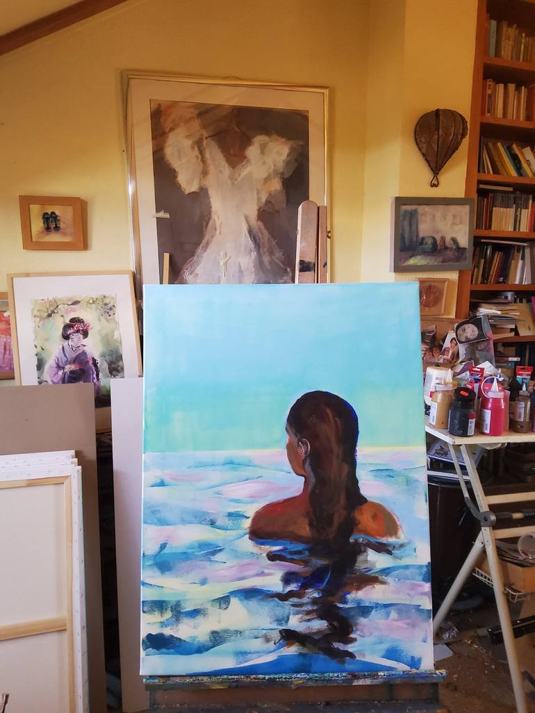 Original Water Painting by marina del pozo