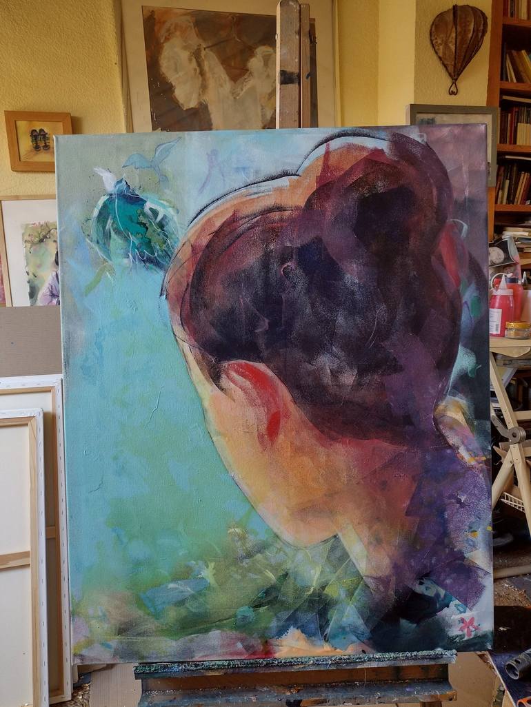 Original Portrait Painting by marina del pozo