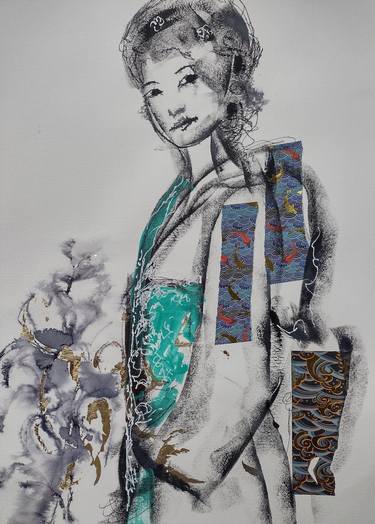 Print of Women Drawings by marina del pozo