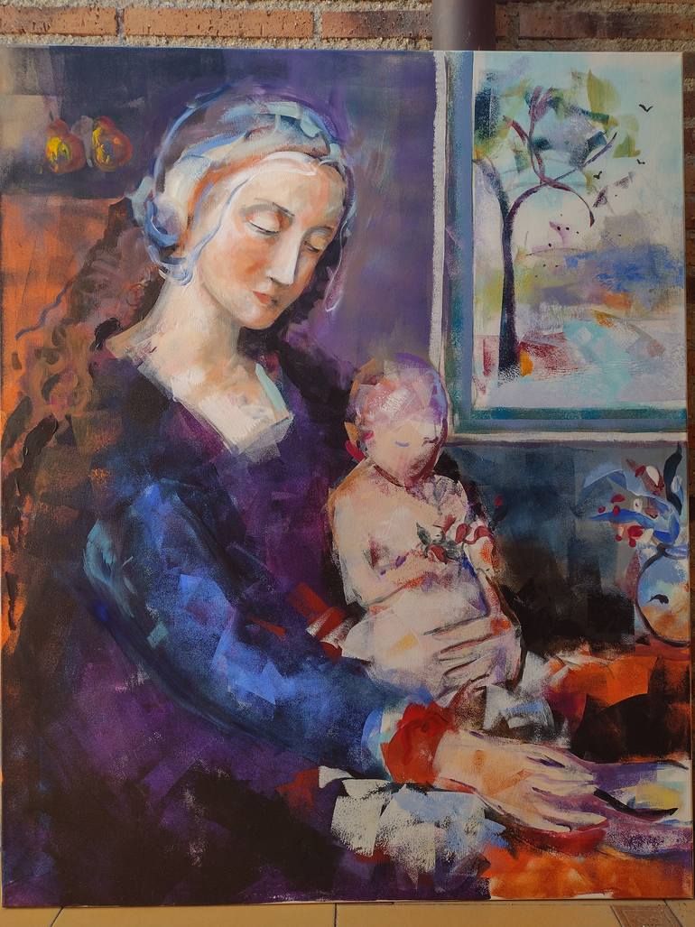 Original Portrait Painting by marina del pozo