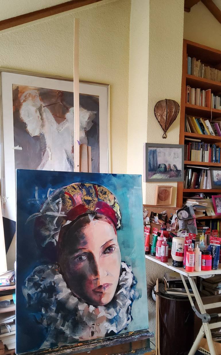 Original Figurative Portrait Painting by marina del pozo