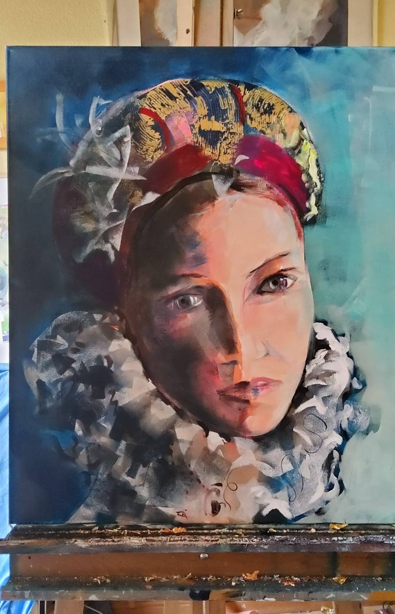 Original Figurative Portrait Painting by marina del pozo