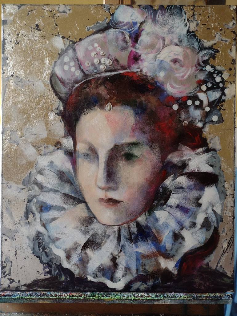 Original Portrait Painting by marina del pozo