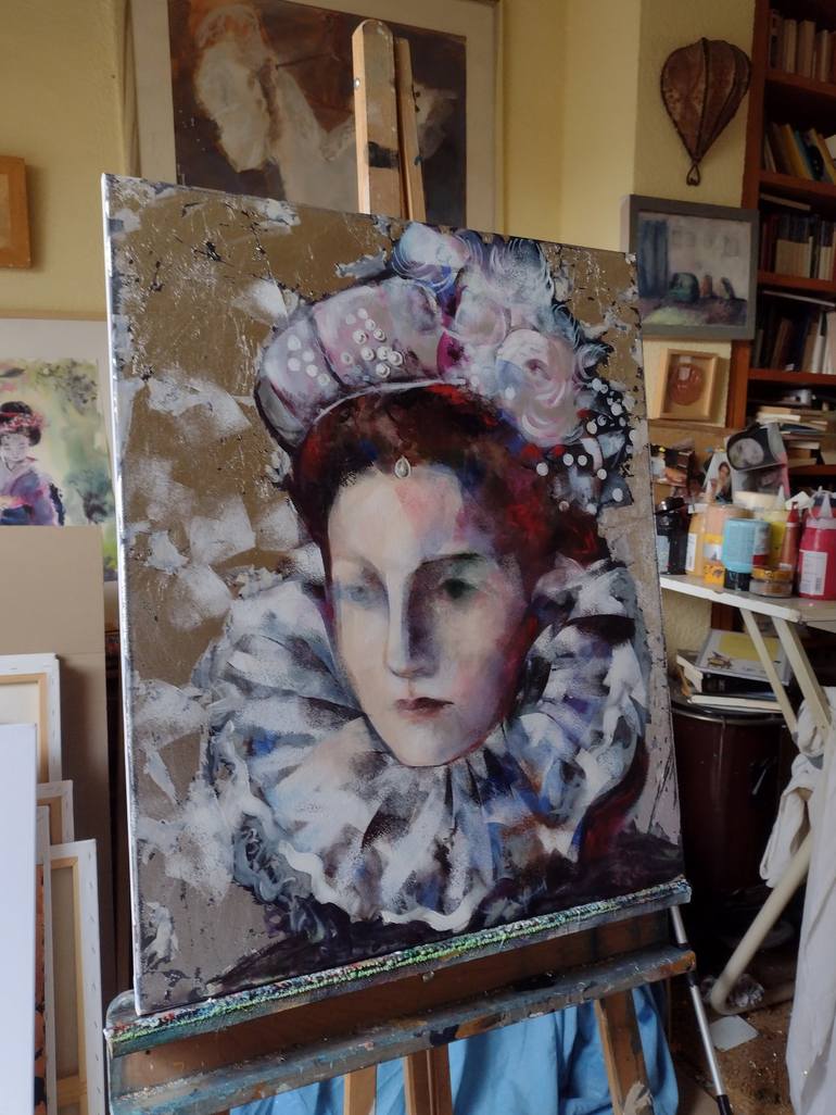 Original Portrait Painting by marina del pozo