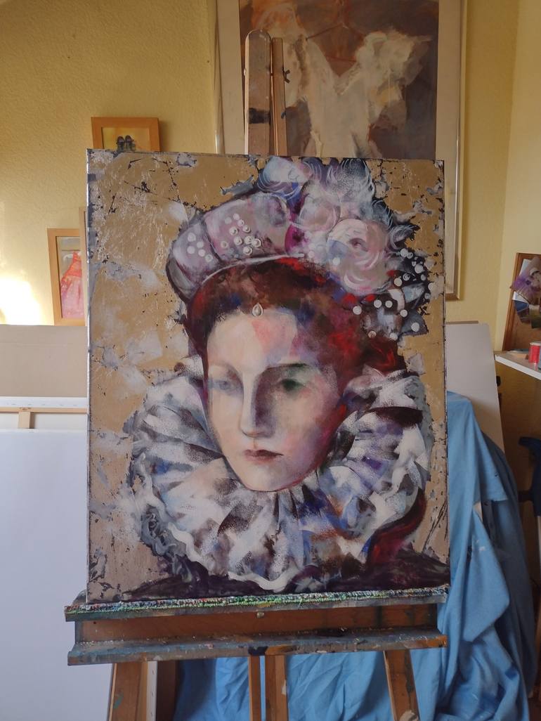 Original Portrait Painting by marina del pozo