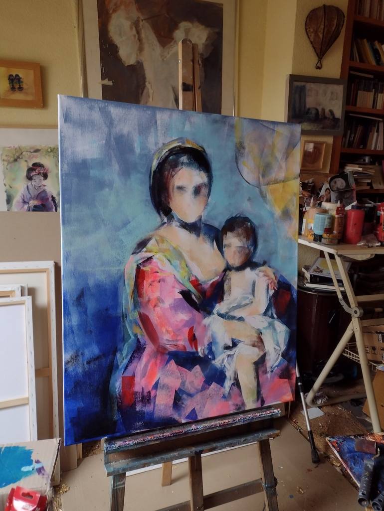 Original Figurative Portrait Painting by marina del pozo