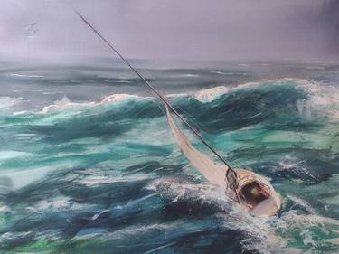 Print of Figurative Sailboat Paintings by marina del pozo
