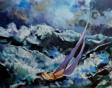 Print of Figurative Sailboat Paintings by marina del pozo