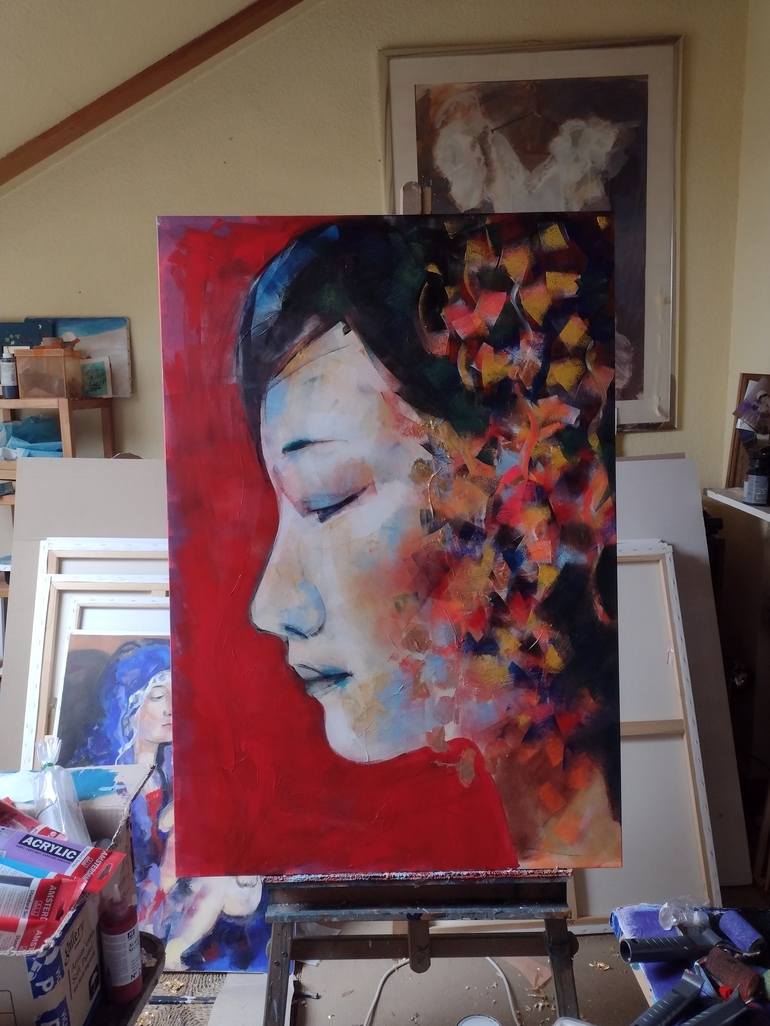 Original Figurative Portrait Painting by marina del pozo