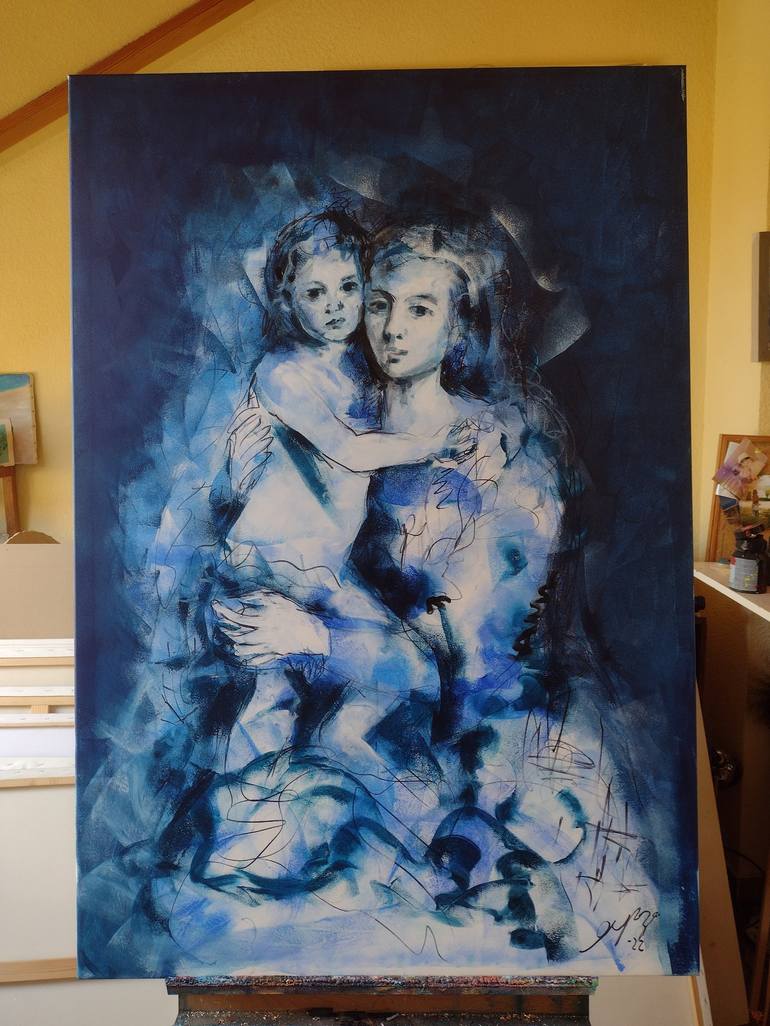 Original Portrait Painting by marina del pozo