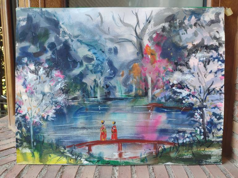 Original Figurative Landscape Painting by marina del pozo