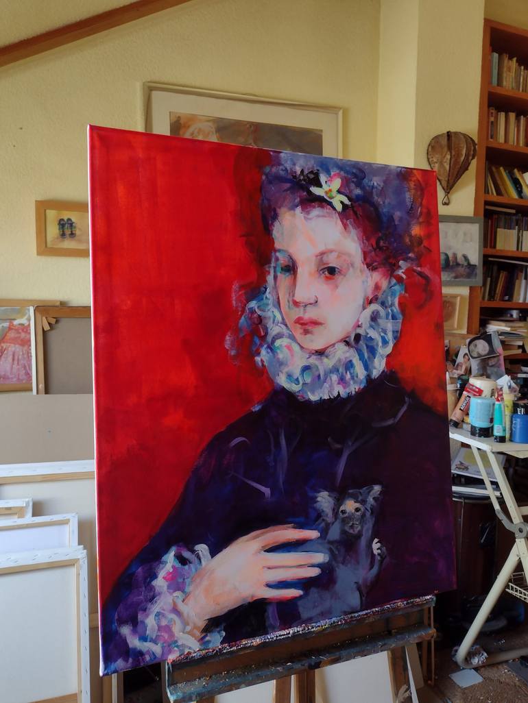 Original Portrait Painting by marina del pozo