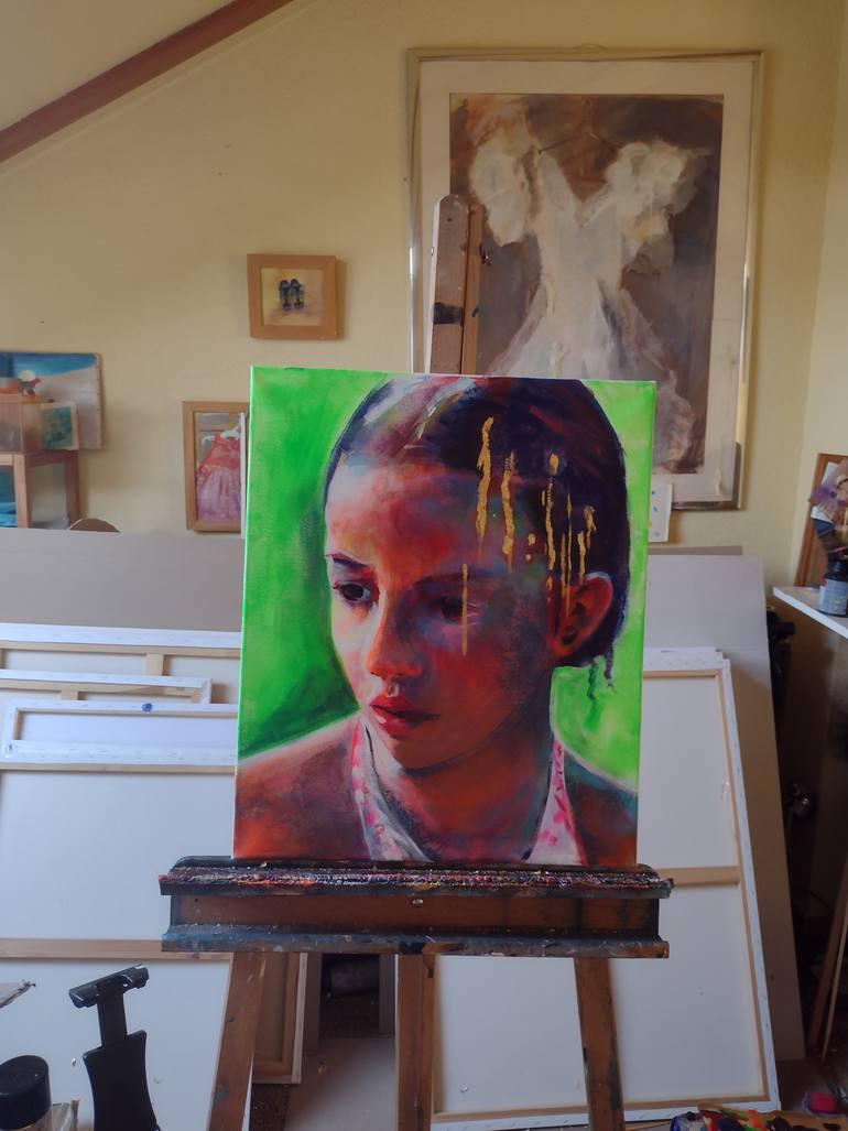 Original Portraiture People Painting by Marina Del Pozo