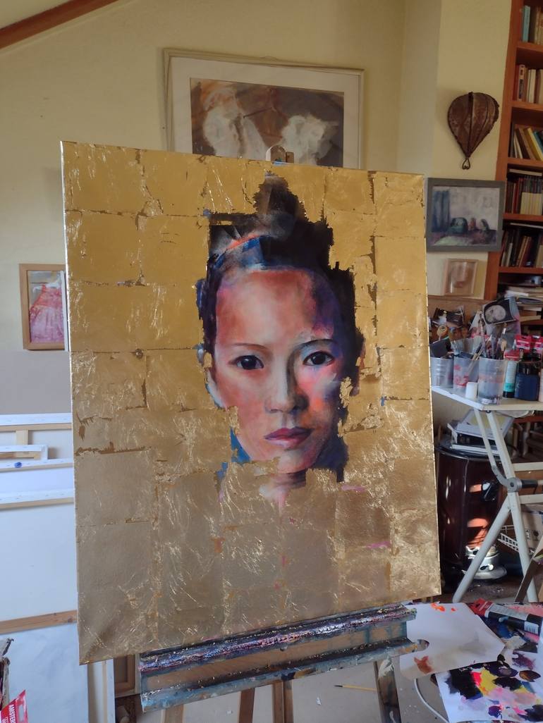 Original Portrait Painting by marina del pozo