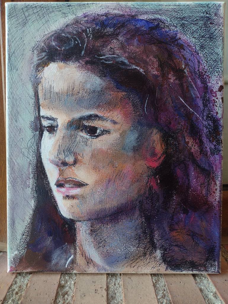 Original Figurative Portrait Painting by marina del pozo