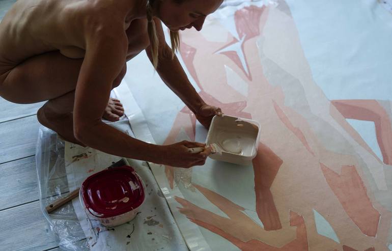 Original Abstract Nude Painting by Michelle Thomas