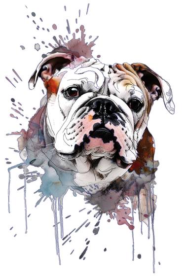 Watercolor Bulldog Bliss thumb