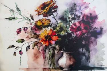 Original Floral Mixed Media by Jim Wildman