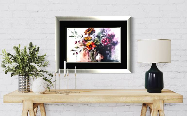 Original Abstract Floral Mixed Media by Jim Wildman