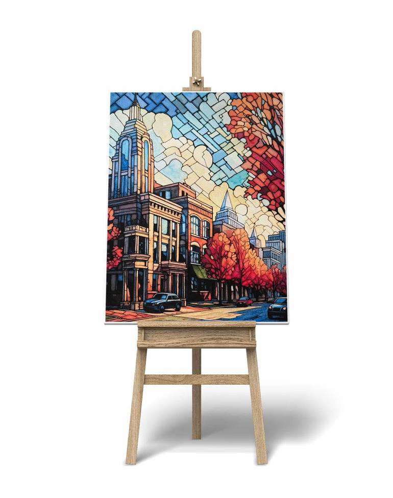 Original Abstract Architecture Mixed Media by Jim Wildman