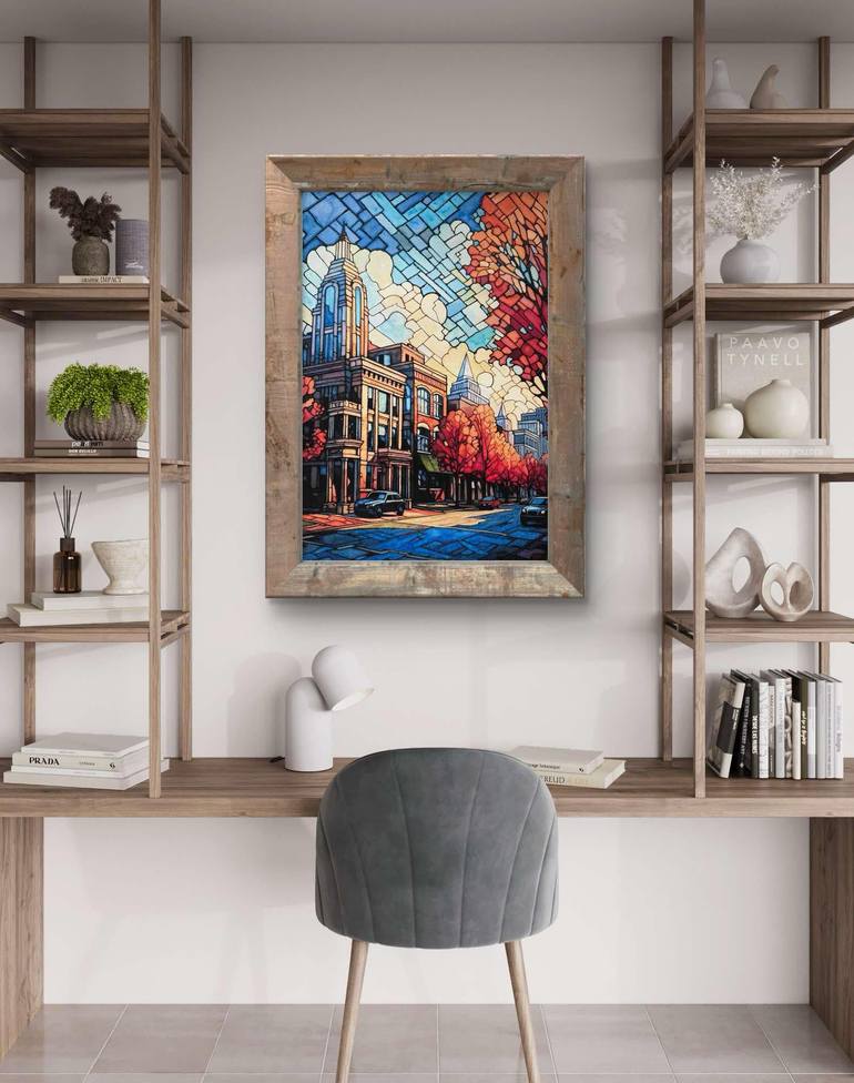 Original Abstract Architecture Mixed Media by Jim Wildman