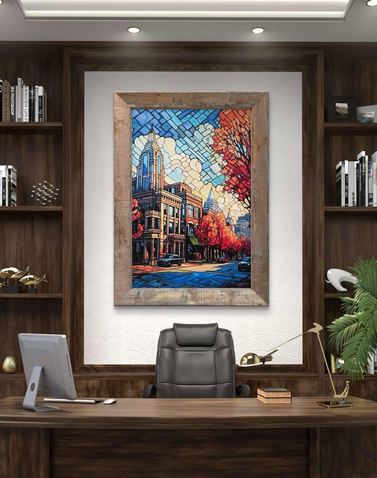 Original Abstract Architecture Mixed Media by Jim Wildman