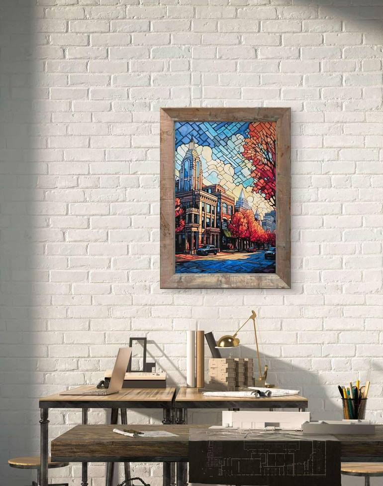 Original Abstract Architecture Mixed Media by Jim Wildman
