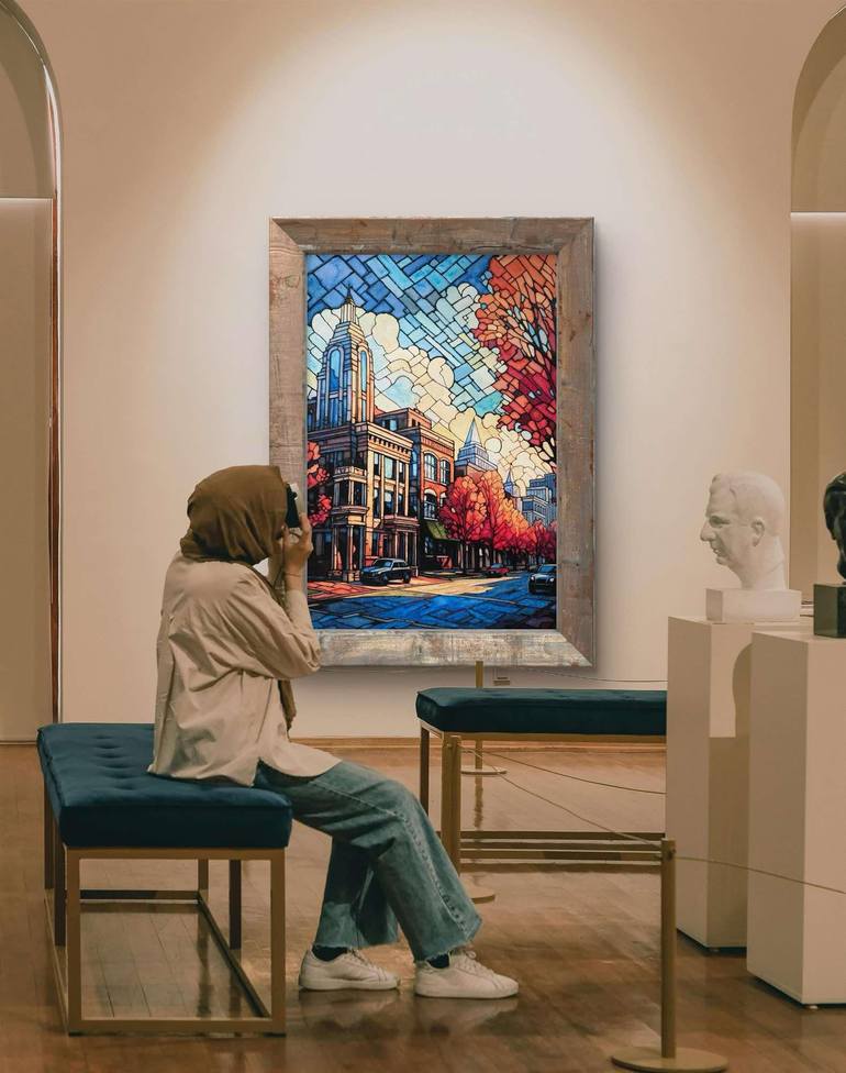 Original Abstract Architecture Mixed Media by Jim Wildman