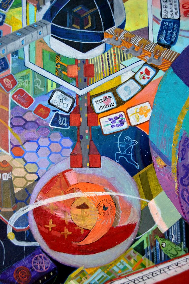 Original Illustration Abstract Painting by Simon Wron