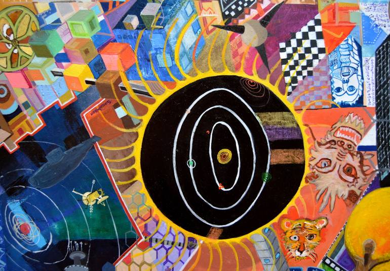 Original Illustration Abstract Painting by Simon Wron