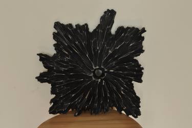 Black FlowerAbstract contemporary wood sculpture thumb