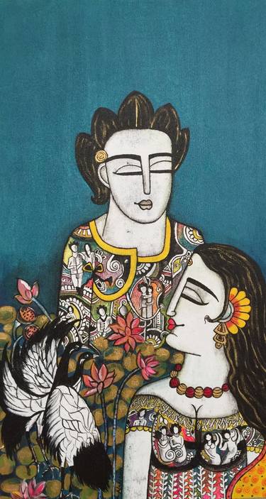 Original Figurative Love Paintings by Nandini verma