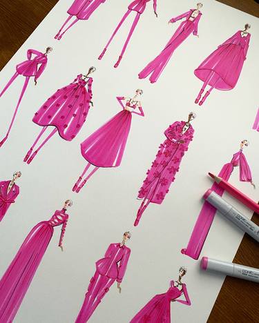 Original Illustration Fashion Drawings by Ivana Vanacova