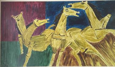 Print of Modern Horse Paintings by Sandip Pandya