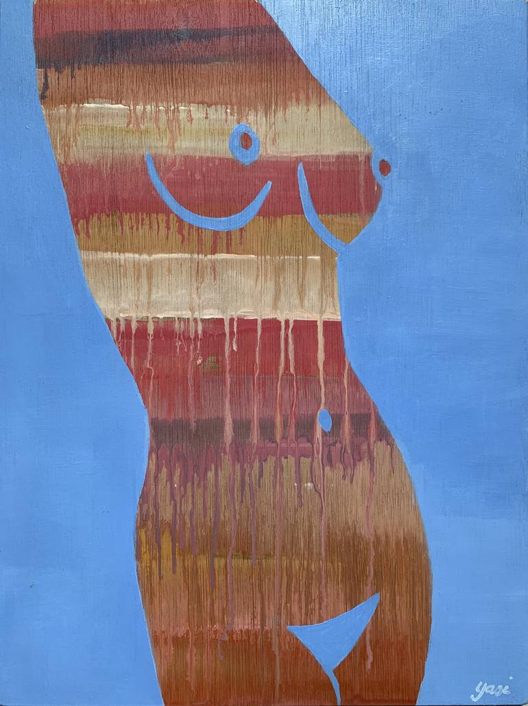 Baby Blue in Nude Painting by Yasmine Alizadeh | Saatchi Art