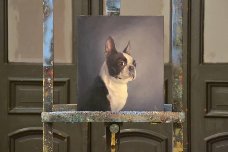 Original Realism Dogs Painting by LīGa Andruce