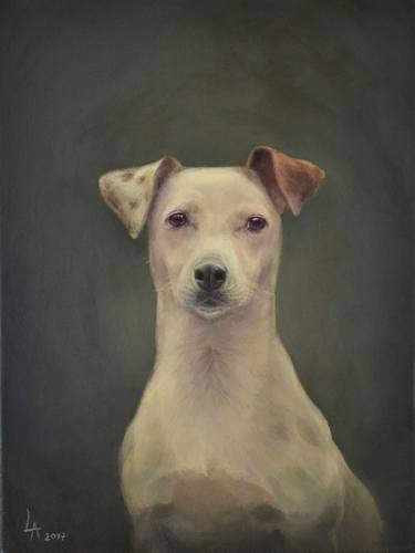 Print of Realism Dogs Paintings by Līga Andruce