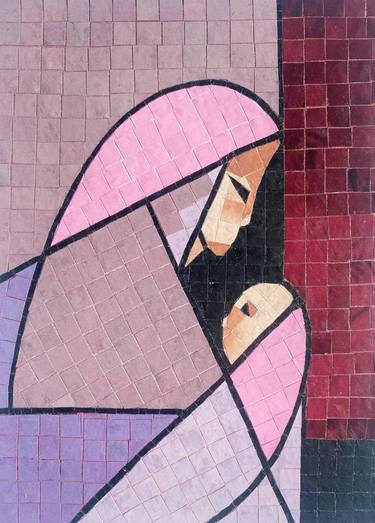 Original Geometric Religion Mixed Media by Helen Hughes