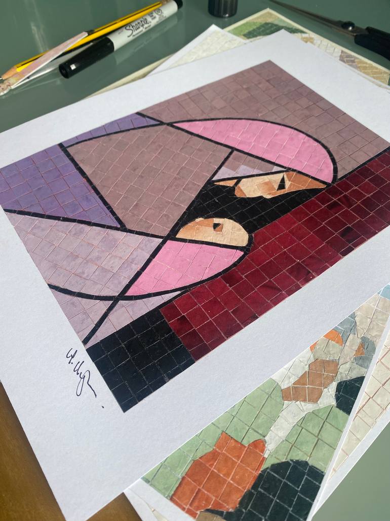Original Geometric Religion Mixed Media by Helen Hughes