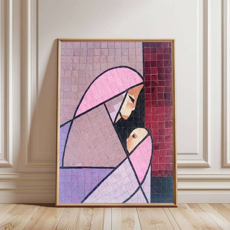 Original Geometric Religion Mixed Media by Helen Hughes